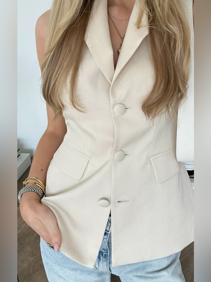 Reformation | Cream Billie Vest | Size Xs